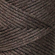 Chocolate cotton cord with lurex, 2 mm