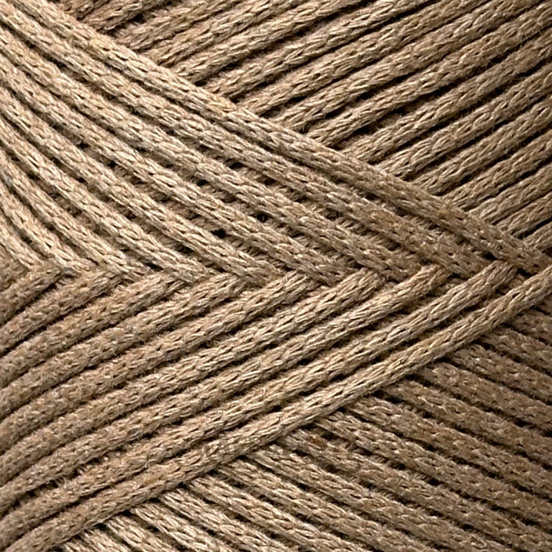 Cinnamon cotton cord Raffia™ Kyiv for macrame and knitting, 2 mm