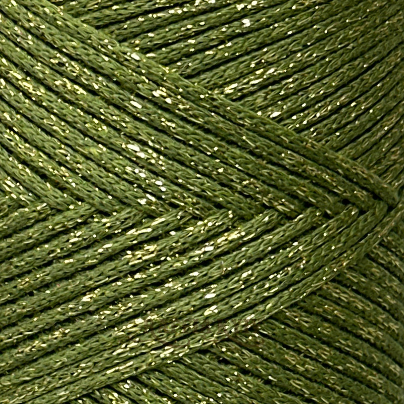 Папороть бавовняний шнур з люрексом, 2 мм