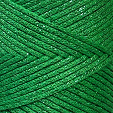 Grass Green cotton cord with lurex, 2 mm