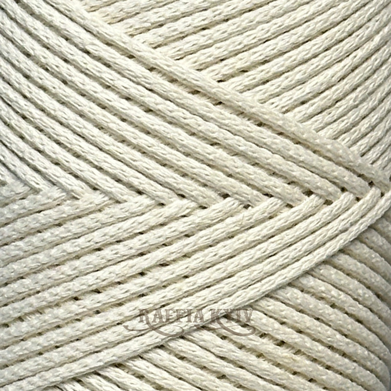 Слонова кістка бавовняний шнур Raffia™ Kyiv для макраме та в'язання, 2 мм