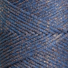 Джинс хлопковый шнур с медным люрексом, 2 мм