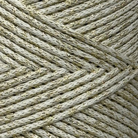Светлый тауп хлопковый шнур с люрексом, 2 мм