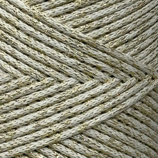 Светлый тауп хлопковый шнур с люрексом, 2 мм