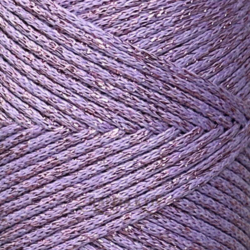 Сирень хлопковый шнур Raffia™ Kyiv с люрексом для макраме и вязания, 2 мм
