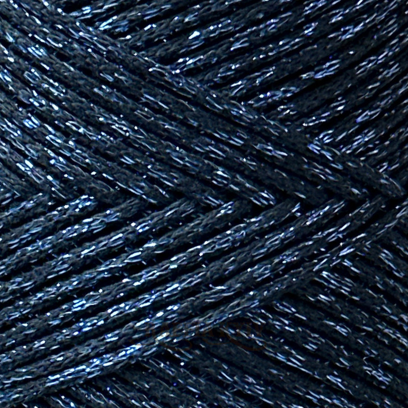 Нави хлопковый шнур Raffia™ Kyiv с люрексом для макраме и вязания, 2 мм