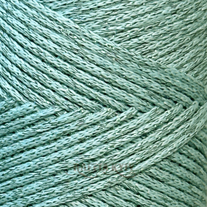 Тіффані бавовняний шнур Raffia™ Kyiv з люрексом для макраме та в'язання, 2 мм