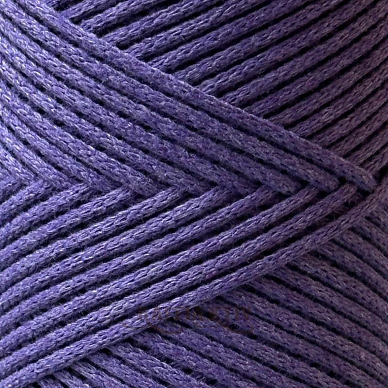 Фіолетовий бавовняний шнур Raffia™ Kyiv для макраме та в'язання, 2 мм
