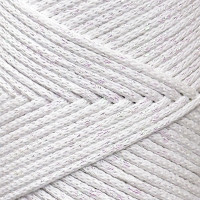 Белый хлопковый шнур с люрексом, 2 мм