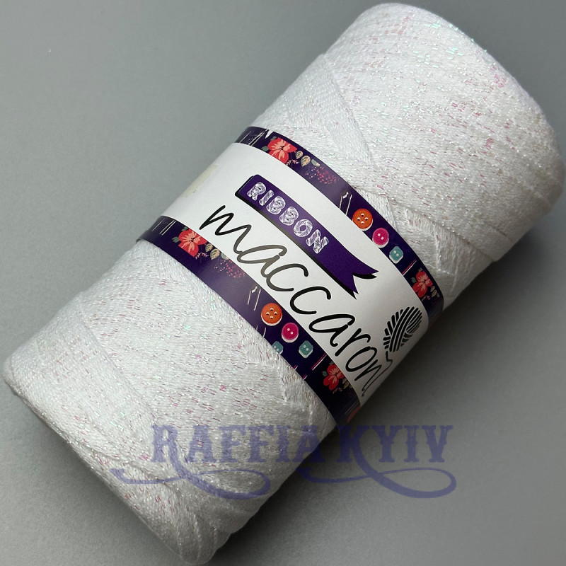 White Ribbon cotton cord with lurex, 105 m