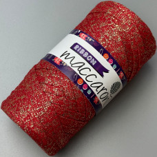 Red Ribbon cotton cord with lurex, 105 m