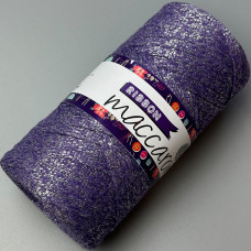 Фиолетовый хлопковый плоский шнур с люрексом, 105 м