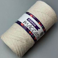 Ivory Ribbon cotton cord with lurex, 105 m