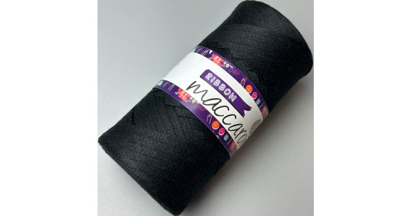 Black ribbon cotton cord, 140 m | Raffia Kyiv