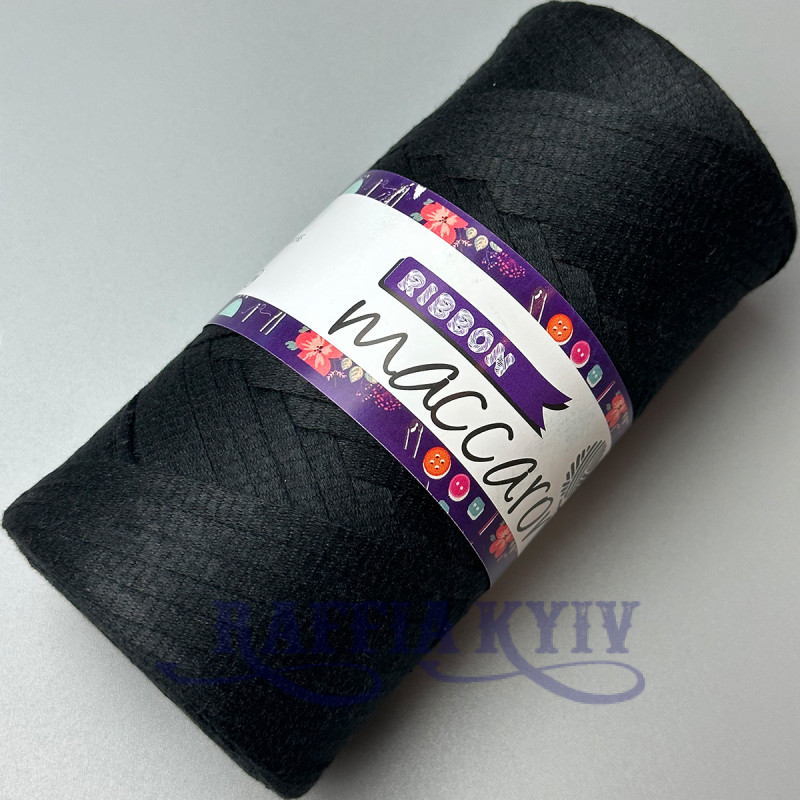 Black ribbon cotton cord, 140 m