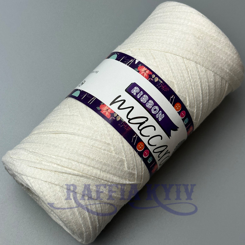Ivory ribbon cotton cord, 140 m