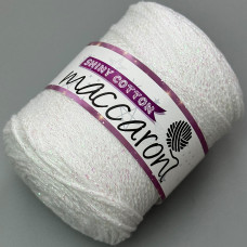 Белый хлопковый шнур Shiny Cotton с люрексом, 230 м
