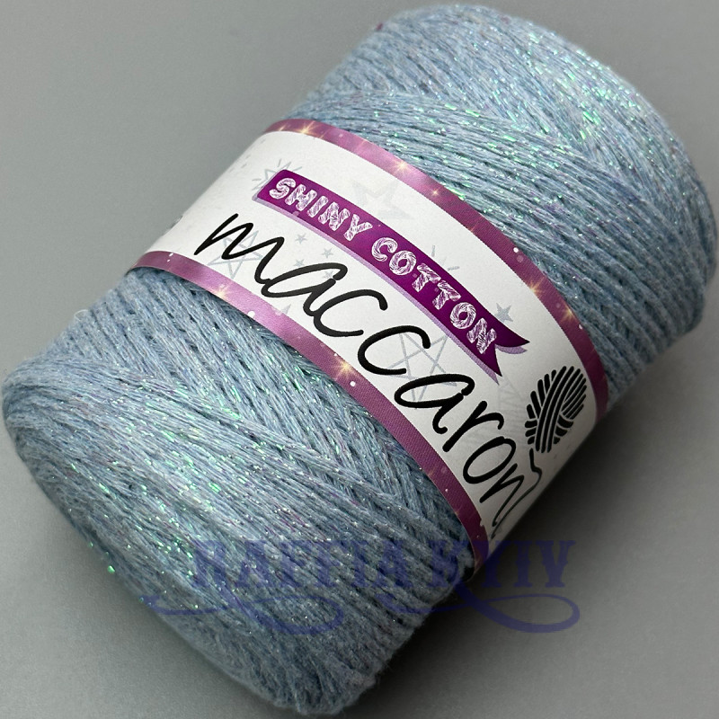 Blue Shiny Cotton cord with lurex, 230 m