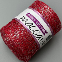 Бордо хлопковый шнур Shiny Cotton с люрексом, 230 м