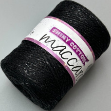 Черный хлопковый шнур Shiny Cotton с люрексом, 230 м