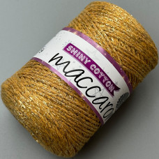 Горчица хлопковый шнур Shiny Cotton с люрексом, 230 м