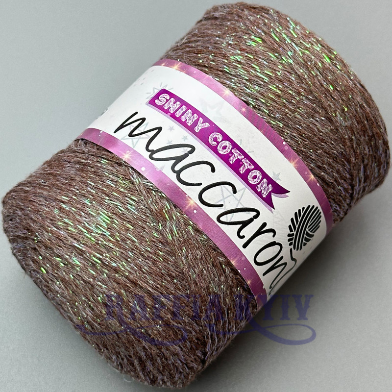 Brown Shiny Cotton cord with lurex, 230 m