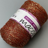 Теракотовий бавовняний шнур Shiny Cotton із люрексом, 230 м