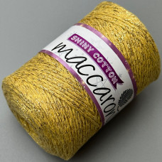 Yellow Shiny Cotton cord with lurex, 230 m
