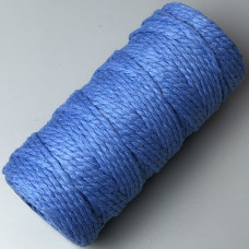 Светло-синий хлопковый крученый круглый шнур, 4 мм