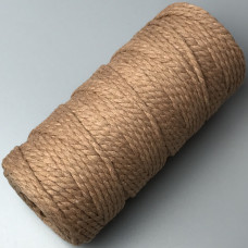 Caramel cotton twisted round cord, 4 mm