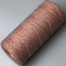 Cinnamon cotton twisted round cord, 4 mm