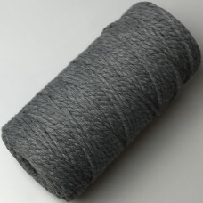 Grey cotton twisted round cord, 4 mm
