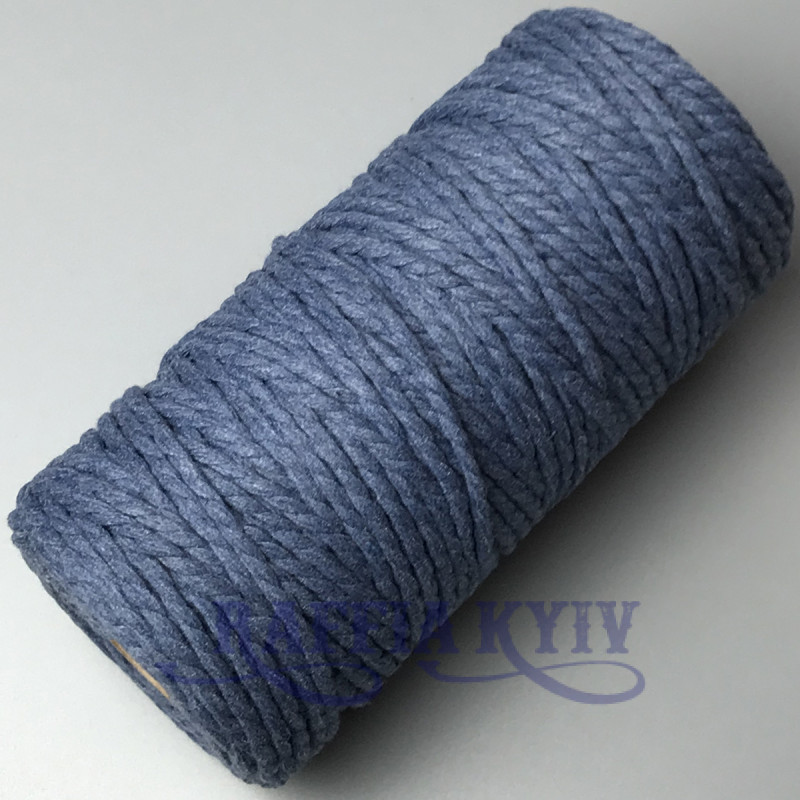 Jeans cotton twisted round cord, 4 mm