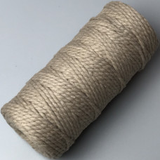 Крафт хлопковый крученый круглый шнур, 4 мм