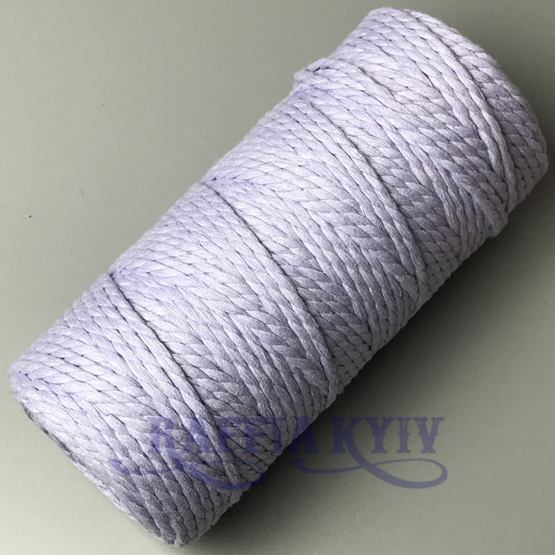 Lavender cotton twisted round cord, 4 mm