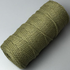 Olive cotton twisted round cord, 4 mm