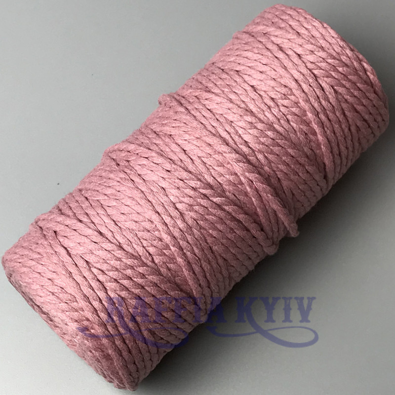 Purple cotton twisted round cord, 4 mm