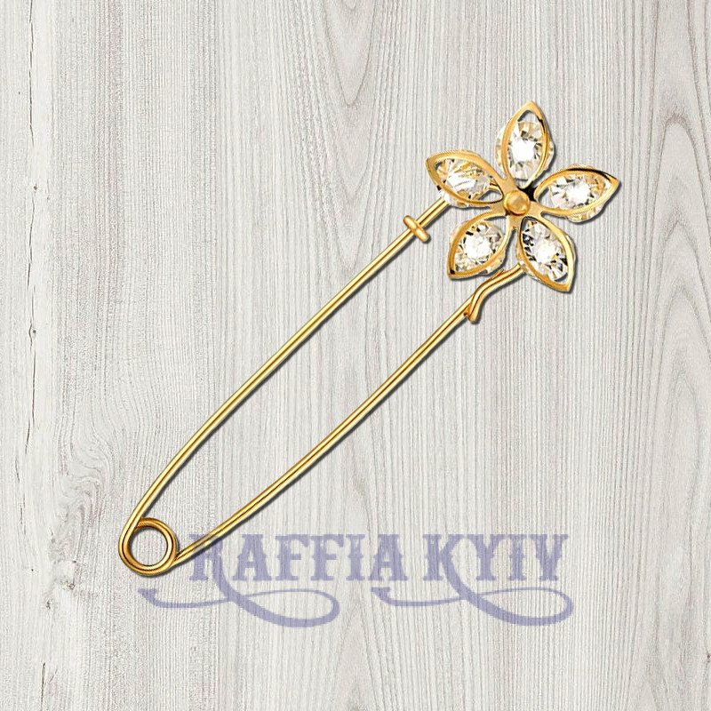 Pin with crystals "Flower"