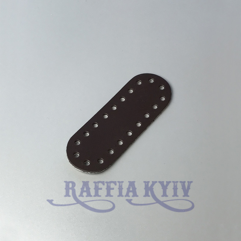 Chocolate leather oval bottom, 11×4 cm