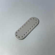 Light grey leather oval bottom, 11×4 cm