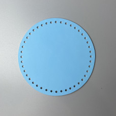 Blue leather round bottom, ø 16 cm
