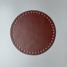 Cognac leather round bottom, ø 16 cm