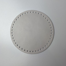 Light grey leather round bottom, ø 16 cm