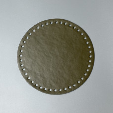Olive leather round bottom, ø 16 cm