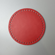 Red leather round bottom, ø 16 cm
