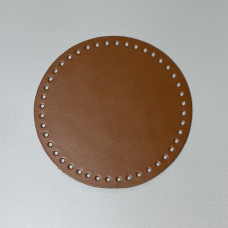 Tobacco leather round bottom, ø 16 cm