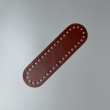 Cognac leather oval bottom, 18×5 cm