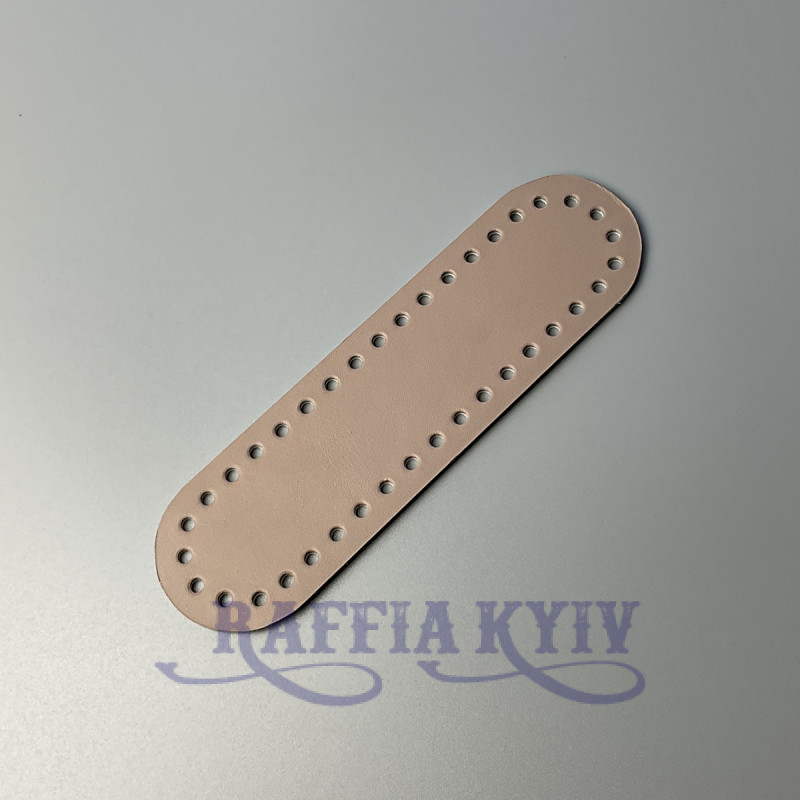 Latte leather oval bottom, 18×5 cm