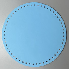 Голубое круглое кожаное донышко, ø 20 см