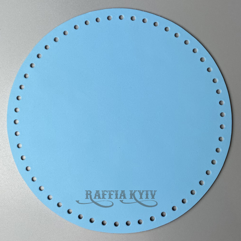 Blue leather round bottom, ø 20 cm